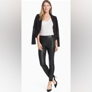 NWOT White House Black Market Vegan Leather-Front Leggings
